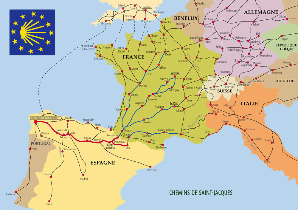 el camino de santiago frances map